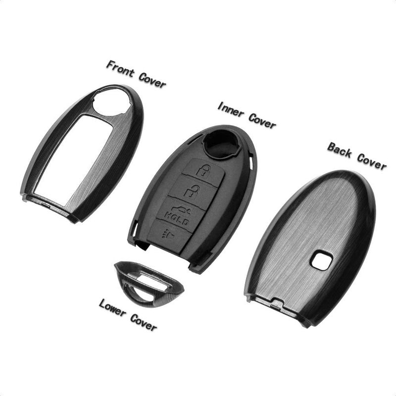 TANGSEN Key Fob Case Black Cover Compatible with Infiniti EX FX X G JX M Q Series Altima Coupe Armada GTR Maxima Murano Cross CABRIOLET Pathfinder Rogue SENTRA Versa 4 Button Keyless Entry Remote - Image 2